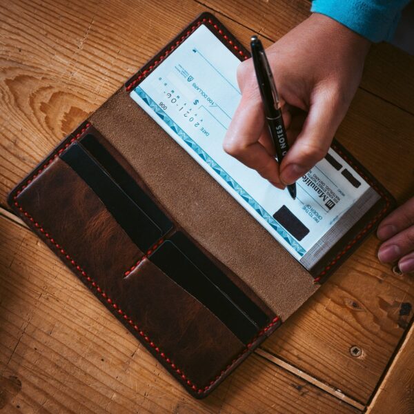Leather Checkbook Wallet - Image 2